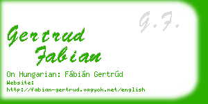 gertrud fabian business card
