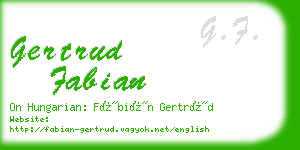 gertrud fabian business card